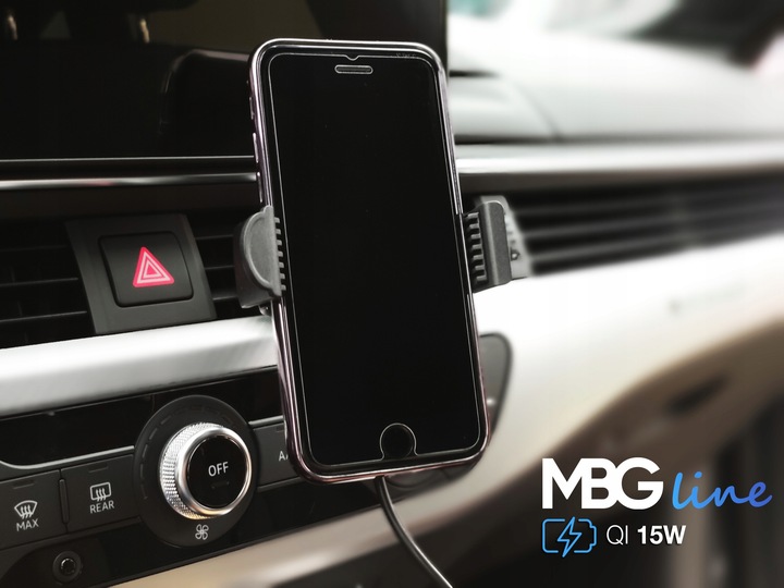 UCHWYT SAMOCHODOWY Z ŁADOWARKĄ INDUKCYJNĄ 15W QI