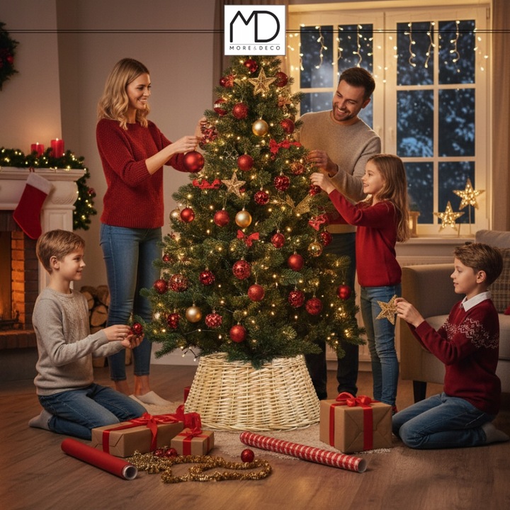 Osłona wiklinowa brąz na doniczkę stojak pod choinkę na święta wiklina kosz