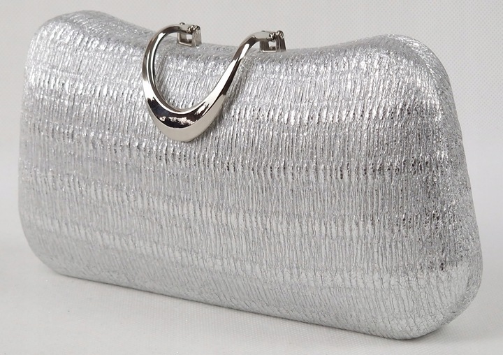 Torebka kopertówka puzderko wieczorowa elegancka wizytowa srebrna