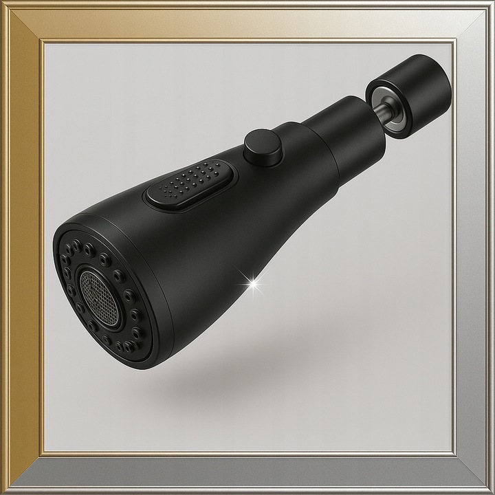 PRZEDŁUŻACZ KRANU KUCHENNEGO AERATOR PERLATOR 3 FUNKCJE 360° CZARNY LOFT 2s