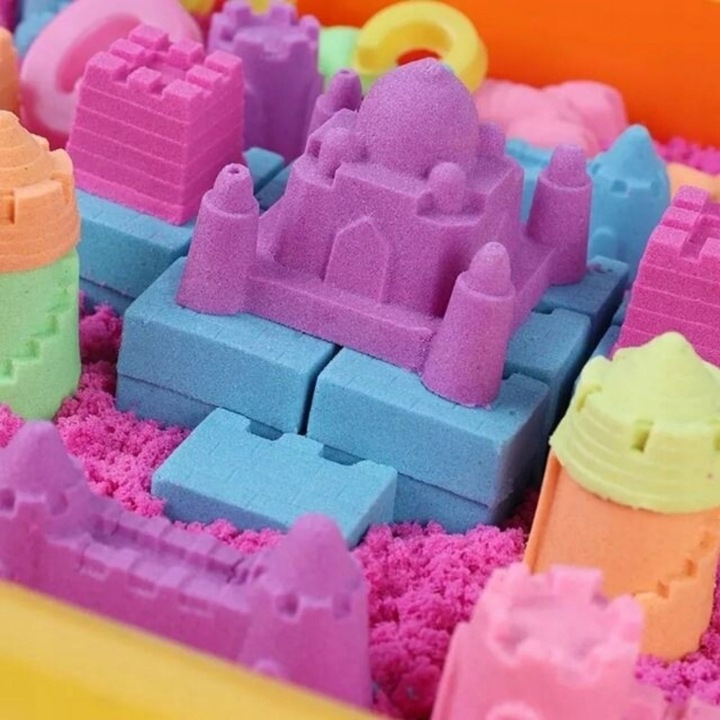 PIASEK KINETYCZNY 3kg BASEN FOREMKI ŁOPATKA PIASKOWNICA WIADERKO ZESTAW XL