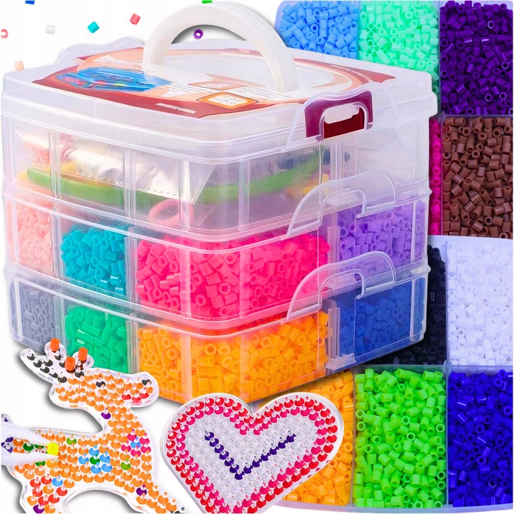 KORALIKI do PRASOWANIA ZESTAW 9000 szt DLA DZIECI SZABLONY WALIZKA PREZENT