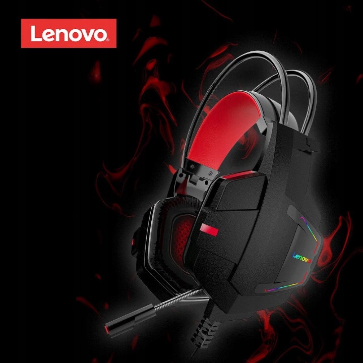 Słuchawki GAMINGOWE LED RGB komputerowe dla graczy nauszne z mikrofonem USB