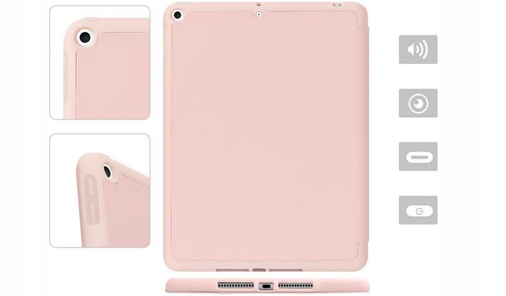 ETUI SMART CASE POKROWIEC DO APPLE IPAD 10.2 7 8 9 GEN RÓŻOWY Z KLAPKĄ