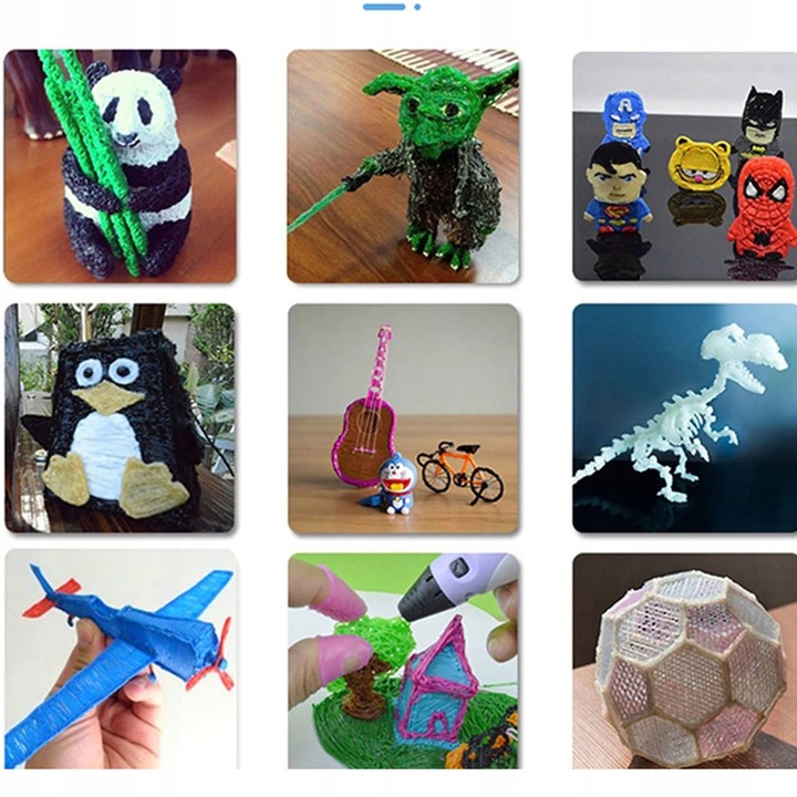 DŁUGOPIS 3D Dla Dzieci DRUKARKA 3D WKŁADY 150M Akcesoria Szablony Zestaw XL