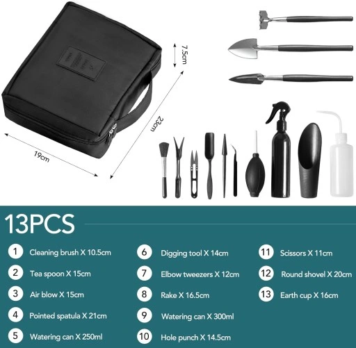 Zestaw Profesjonalnych Narzędzi do Bonsai 13szt.