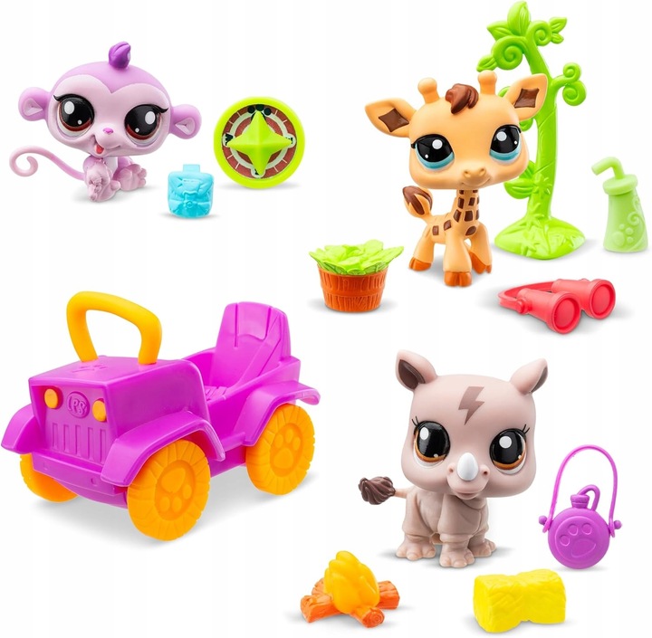 Zestaw figurek Basic Fun Littlest Pet Shop Safari Set 3 szt.