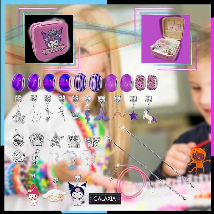 ZESTAW DO ROBIENIA BRANSOLETEK NASZYJNIKÓW Do Biżuterii Dla Dzieci Kuromi