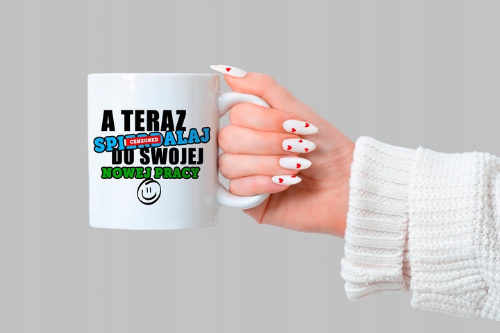 KUBEK ŚMIESZNY PREZENT NA POŻEGNANIE DLA KOLEGI Z PRACY BIURO KORPO WZORY