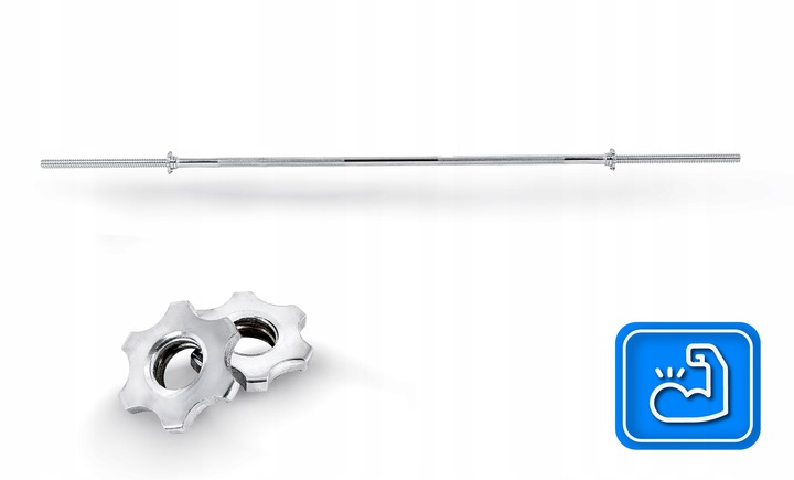 Gryf prosty 180cm śrubowany 30mm chromowany stalowy sztanga do obciążeń