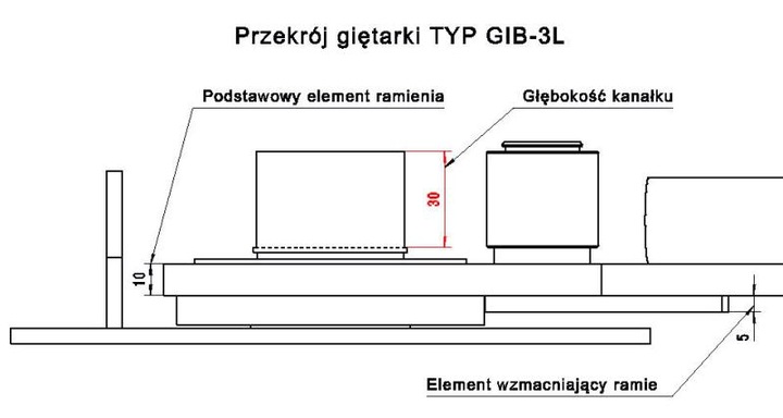 Giętarka GIB-3L-1 z ŁOŻYSKIEM do prętów fi 6-16 mm