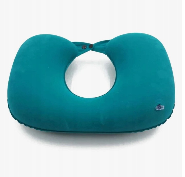 PODUSZKA PODRÓŻNA Dmuchana Samopompująca Welurowa ROGAL Do Spania Na Szyję