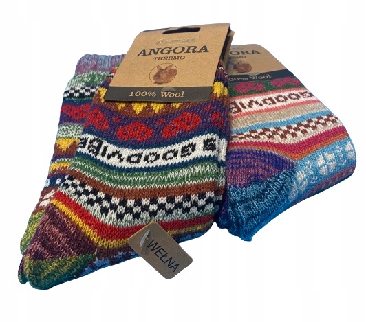 4x ZIMOWE CIEPŁE SKARPETY WEŁNIANE ANGORA PREZENT świąteczne POD CHOINKE