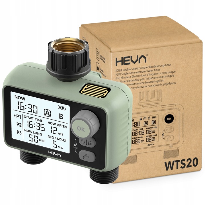 Elektroniczny sterownik nawadniania HEVA programator do wody z filtrem 8bar