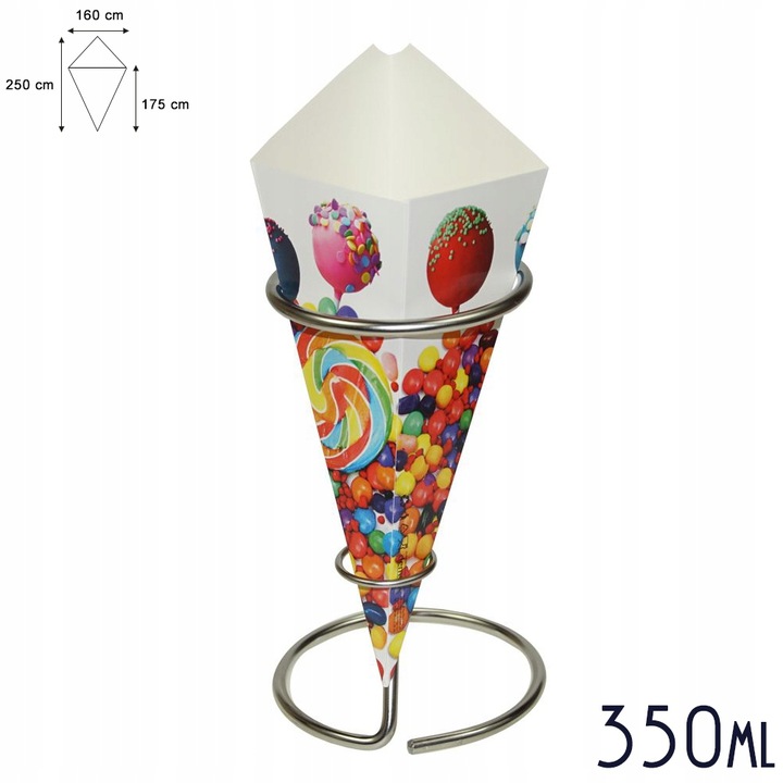 Rożki na Bubble Waffle gofry bąbelkowe Rożek do gofrów 350 ml - 100 sztuk