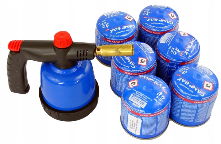 LUTLAMPA Palnik lampa do lutowania gazowa + 6naboi