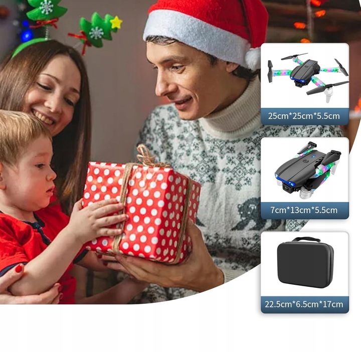 INTELIGENTNY E99D DRON Z PODWÓJNE KAMERY ZABAWKA SKŁADANIE CZTEROOSIOWE