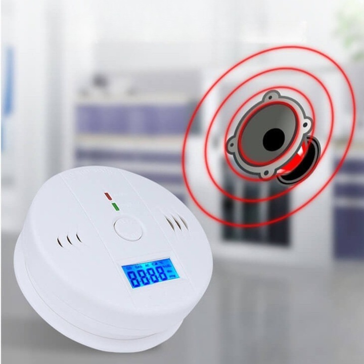 CZUJNIK CZADU TLENKU WĘGLA LCD DETEKTOR CO ALARM WYKRYWACZ BEZPRZEWODOWY