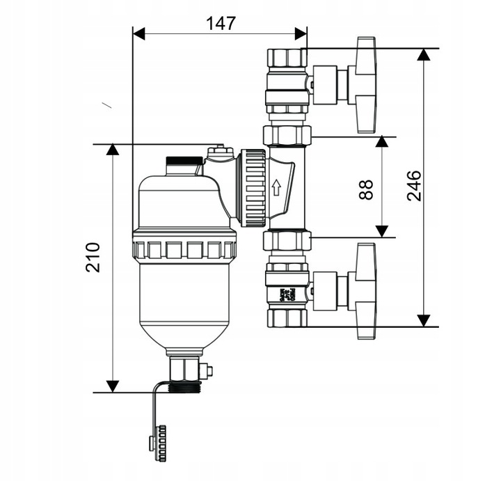 X-HOME FILTR MAGNETYCZNY 3/4" DN25 SEPARATOR ZANIECZYSZCZEŃ ODMULNIK C.O.