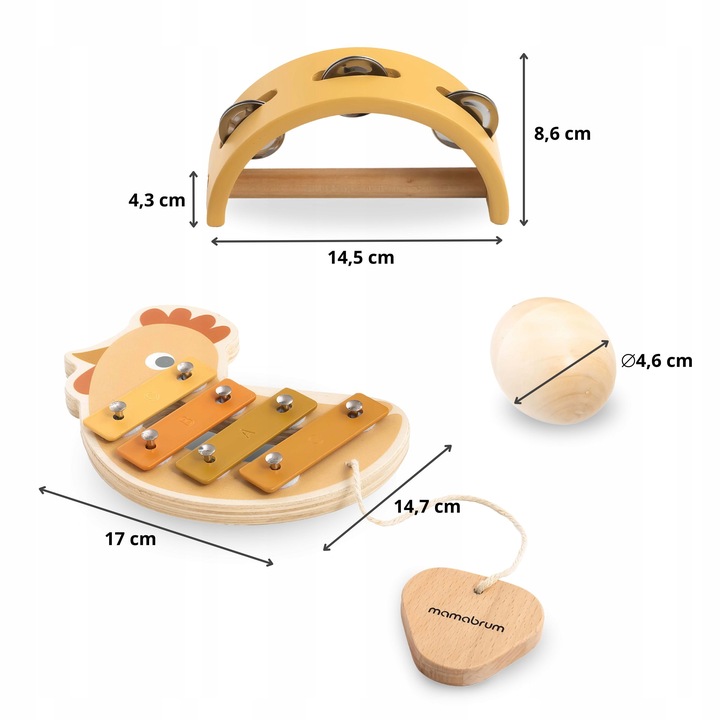 Zestaw Instrumentów Dla Dzieci Motyw Kury Nowoczesny Kolorowy Design