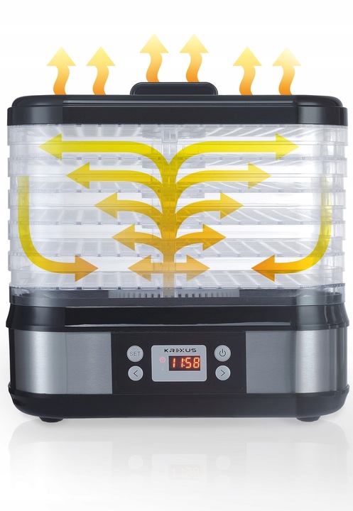 Duża Suszarka spożywcza do Grzybów Owoców Warzyw Dehydrator Timer Krexus