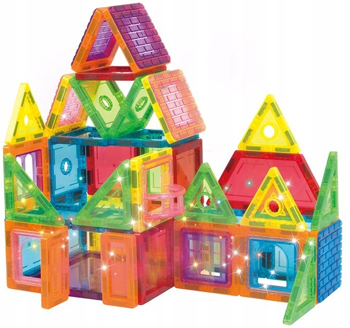 DUŻE KLOCKI MAGNETYCZNE KONSTRUKCYJNE 3D PANELE MAGNETIC TILES 106 elem. A