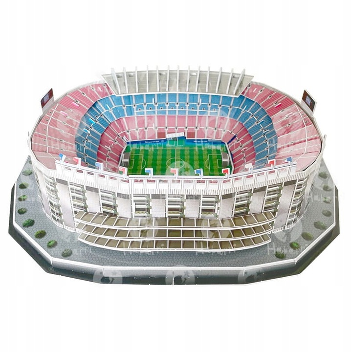 Stadion piłkarski CAMP NOU FC Barcelona Puzzle 3D 69 el + GRATIS FIGURKA