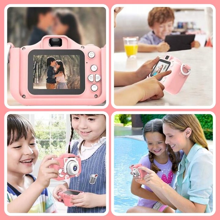 APARAT CYFROWY DLA DZIECI KOTEK Z KARTĄ PAMIĘCI FOTGRAFICZNY + GRATIS