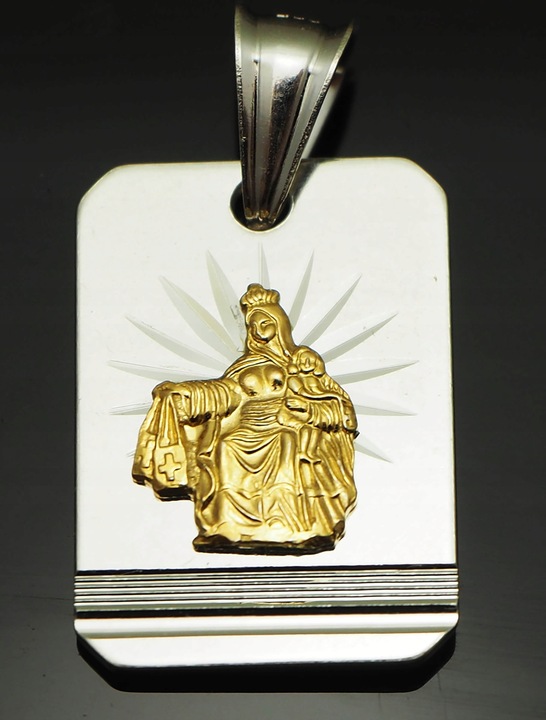 Szkaplerz z Łańcuszkiem Męskim Srebro Pancerka