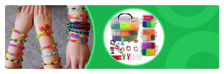 MEGA ZESTAW GUMKI DO ROBIENIA BRANSOLETEK XXL W KUFERKU DUŻY NA PREZENT DIY