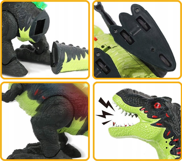 DINOZAUR REX WIELKI ŚWIECI RYCZY CHODZI ZIEJĄCY PARĄ DUŻY XXL INTERAKTYWNY