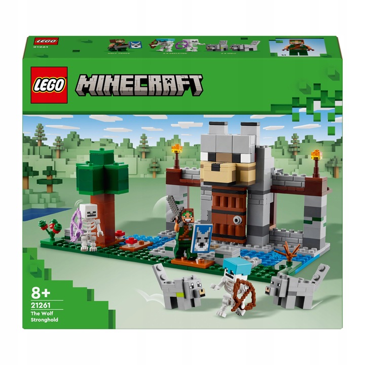 LEGO Minecraft 21261 Wilcza Twierdza Zamek Treser Wilków 2x Szkielet 2xWilk
