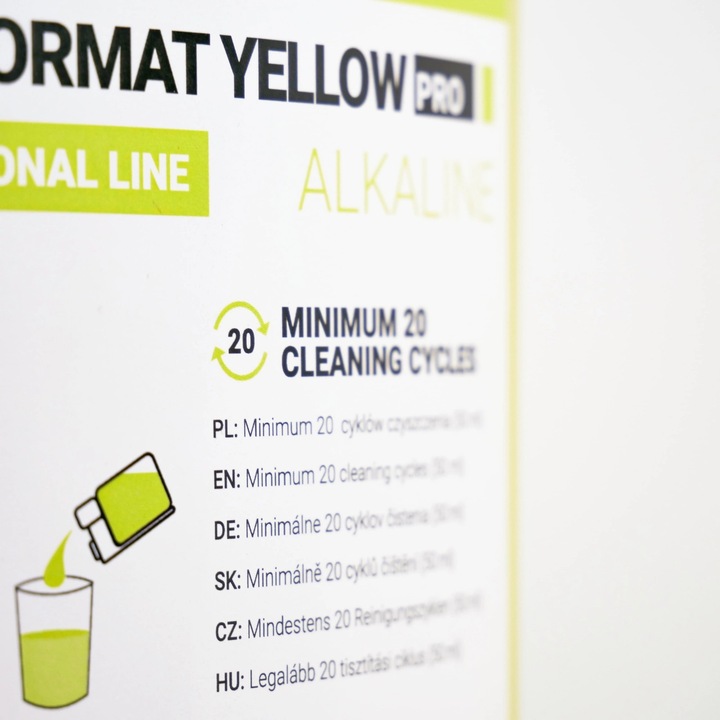 Płyn do czyszczenia spieniacza mleka 1l = 20 cykli Coffee Format Yellow Pro