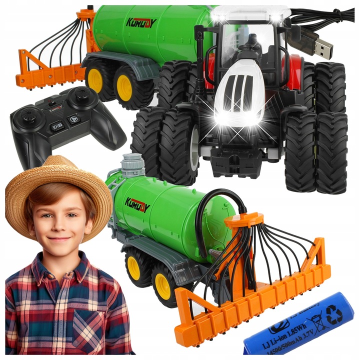 ZDALNIE STEROWANY TRAKTOR XXL CIĄGNIK ROLNICZY PILOT R/C CYSTERNA NA WODĘ