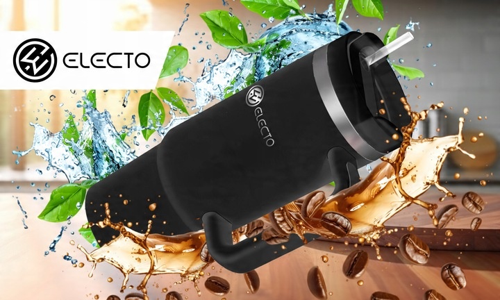 KUBEK TERMICZNY ZE SŁOMKĄ TERMOS Z UCHWYTEM NA HERBATĘ KAWĘ SZCZELNY 1200ML