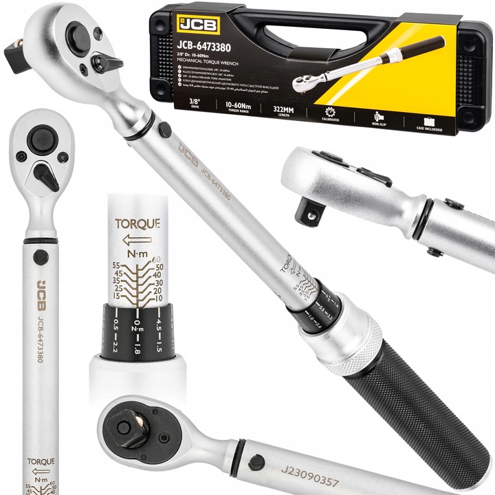 KLUCZ DYNAMOMETRYCZNY Z BLOKADĄ CERTYFIKAT KALIBRACJI ETUI 10-60Nm 3/8" JCB