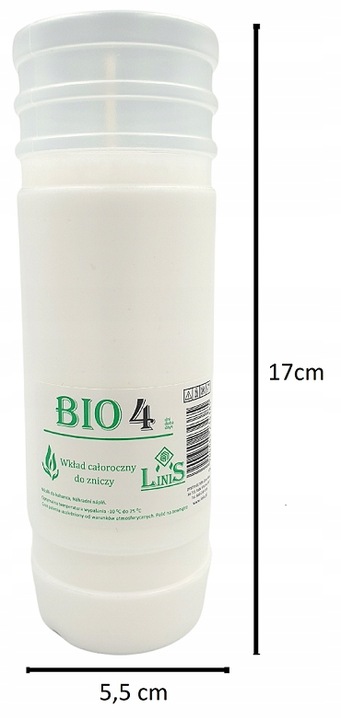 Wkłady do zniczy Parafinowe Bio 4 Lato do 4 dni