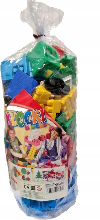 KLOCKI DUŻE PLASTIKOWE ZESTAW 200 el KONSTRUKCYJNE 28mm kolory dla chłopca