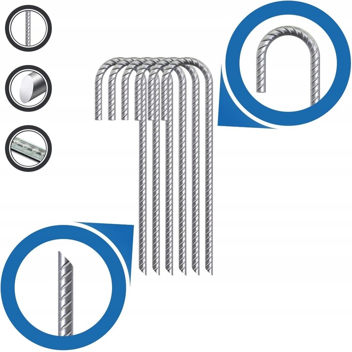 OGROMNE STALOWE KOTWY SZPILKI Paliki gruntowe DO NAMIOTÓW TRAMPOLINY 376