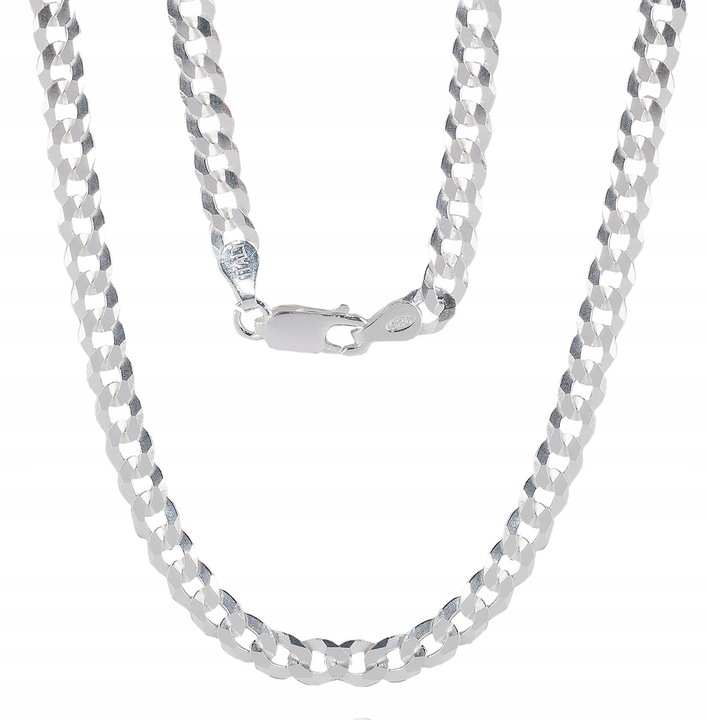 Szeroki męski łańcuszek pancerka naszyjnik srebrny 55 cm srebro próba 925