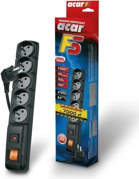 ACAR F5 listwa przeciwprzepięciowa 5 gniazd 1,5m