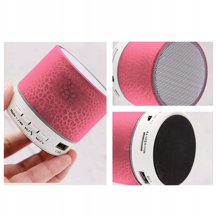 GŁOŚNIK BEZPRZEWODOWY PRZENOŚNY BLUETOOTH LED