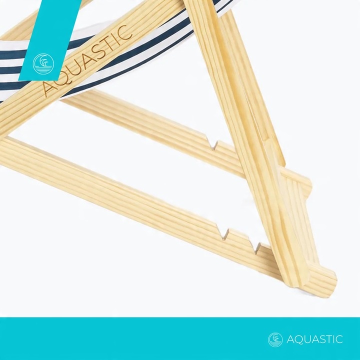 Leżak plażowy AQUASTIC Sunlito granatowy OS rozkładany Lekki 101x57x71 cm