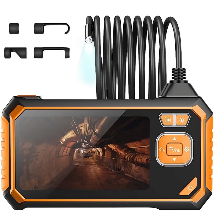 KAMERA INSPEKCYJNA ENDOSKOP 3M LCD HD 4,3" 8MM FULL HD 360° MICRO SD 64GB