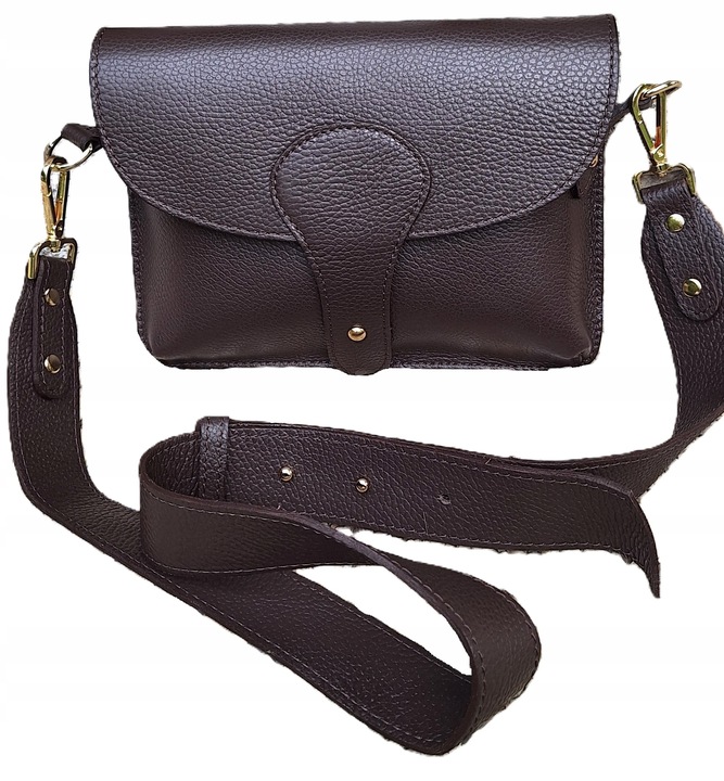 Torebka włoska nerka listonoszka MAXI DUŻA WERSJA zamek Vera Pelle