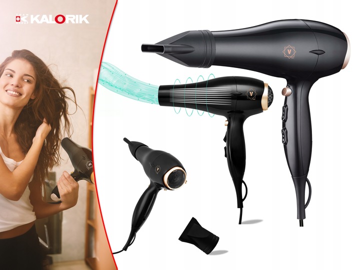 SUSZARKA DO WŁOSÓW HD3000 JONIZACJA DUŻA LEKKA 2000W 3 TEMP Koncentrator