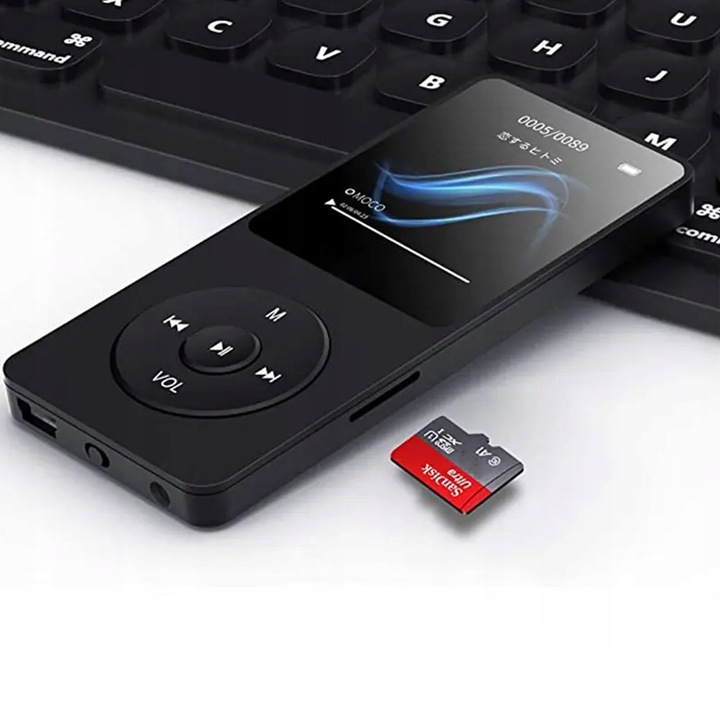 ODTWARZACZ MUZYCZNY MP3 RADIO MINI DYKTAFON + SŁUCHAWKI 16GB PRZENOŚNY