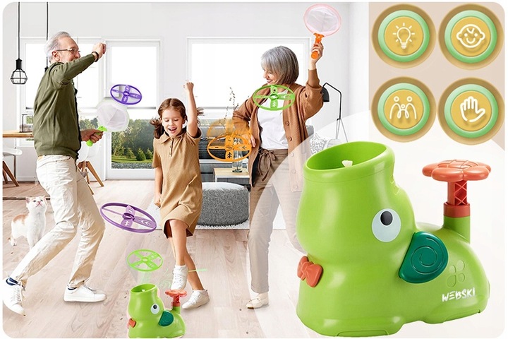 NAJLEPSZY PREZENT NA ŚWIĘTA DLA 3 4 5 6 7 LATKA WYRZUTNIA DYSKÓW ZESTAW