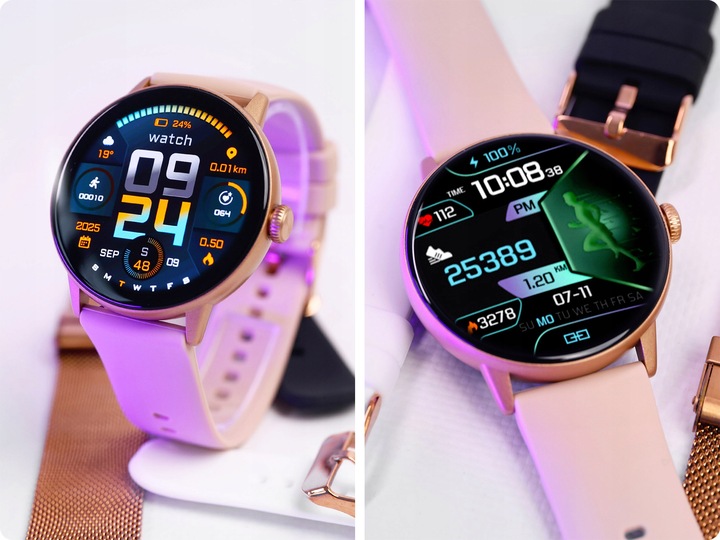 SMARTWATCH DAMSKI ZŁOTY ZEGAREK PL MENU ROZMOWY DYKATFON ZDJĘCIA TŁUMACZ AI