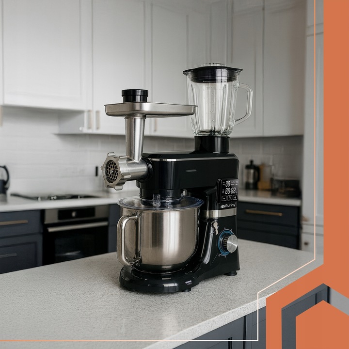 Robot Planetarny Kuchenny z Podgrzewaną Misą 6,2l Wielofunkcyjny Blender